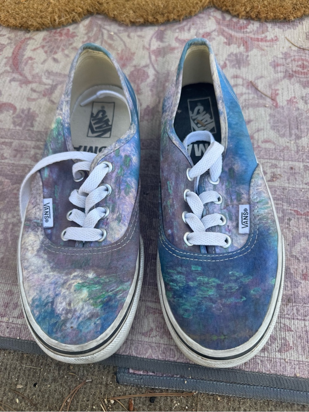 Vans Women's Low-Top Tie-Dye Canvas Sneakers in Blue and Green